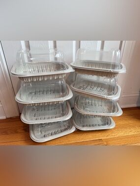 Clear Plastic Meal Prep Containers with Lids lot of 8 From Cooked Chicken